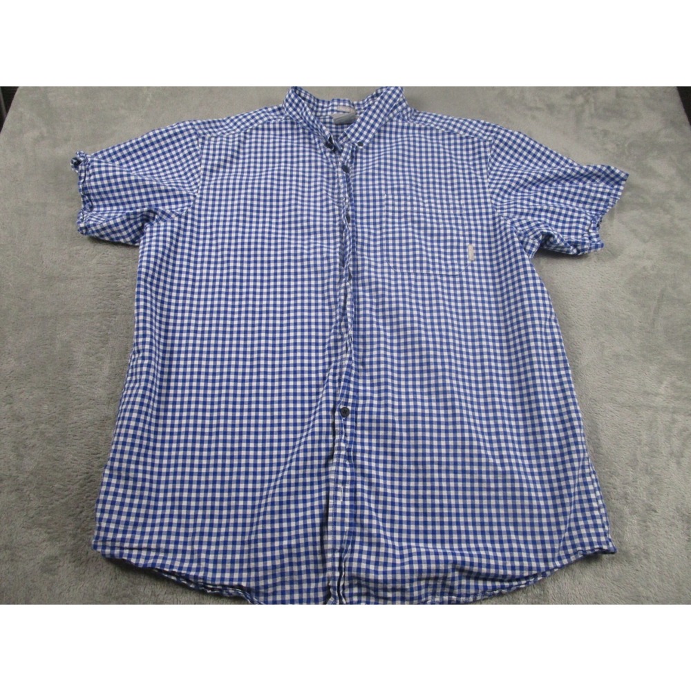 Columbia Shirt Mens XXL Blue Checked‎ Button Up Outdoor Short Sleeve Casual